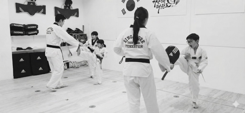 Little Gaonhae preschool Taekwondo class training at Gaonhae Taekwondo